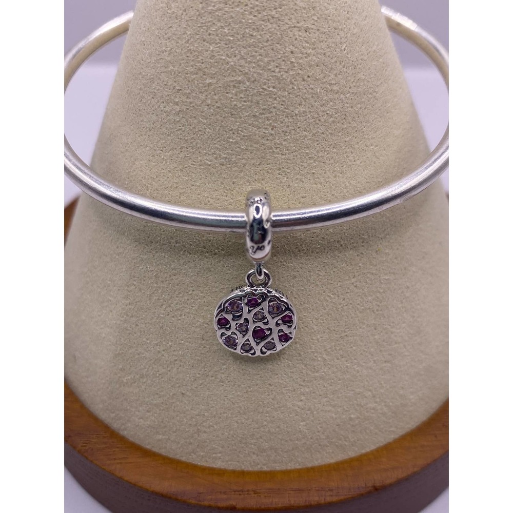 Authentic Pandora Sparkling Heart Pattern Charm 7… - image 1